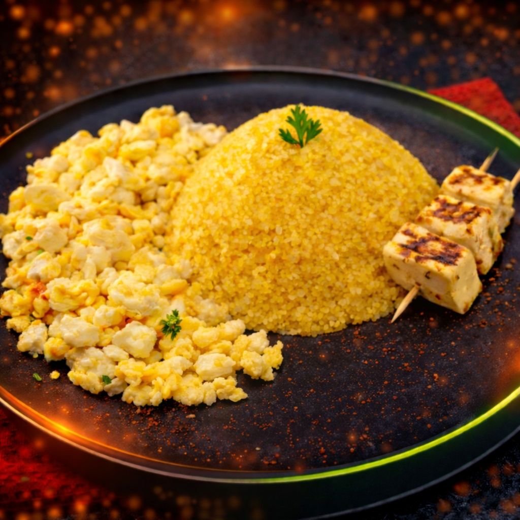 Cuscuz tradicional + Queijo Coalho + Ovo